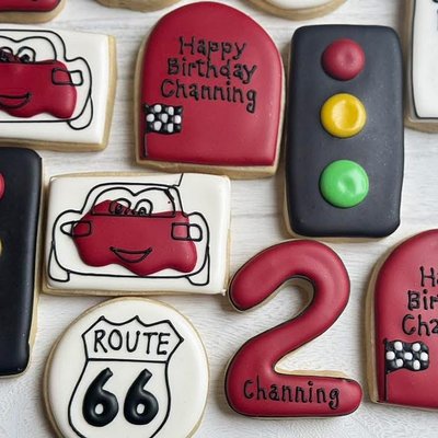 Custom Decorated Sugar Cookies “Route 2: Birthday Crew” 5 Designs