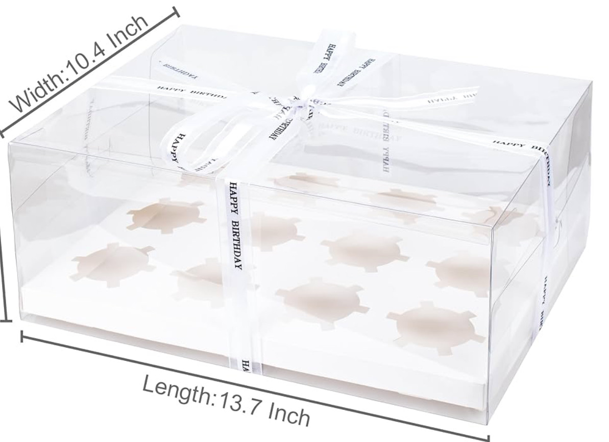 Clear Cupcake Box Holds 12 