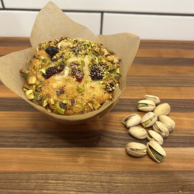 Christmas Muffins - Cranberry, White Chocolate Chip And Pistachio - 4 Pack