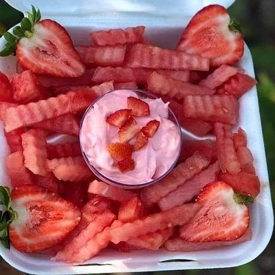 Watermelon Fries with Dipping Sauce 