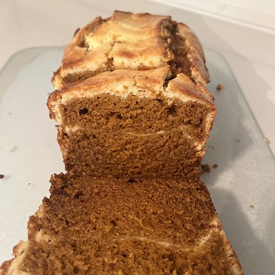 Pumpkin Bread With Cream Cheese Swirl