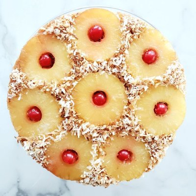Upside Down Pineapple Coconut Cake