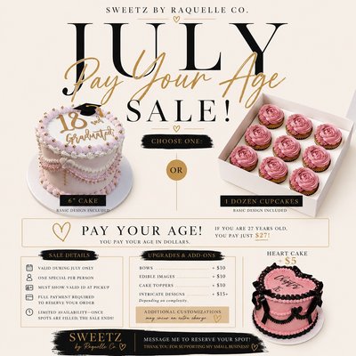 🎉 JULY Pay Your Age Sale!
