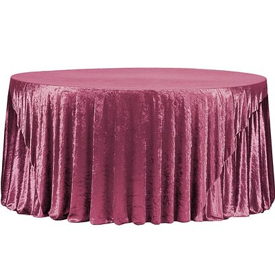Mulberry 120” Velvet Round Tablecloth