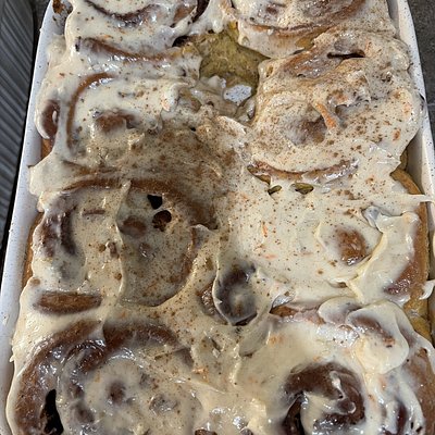 Sourdough Carrot Cake Rolls 