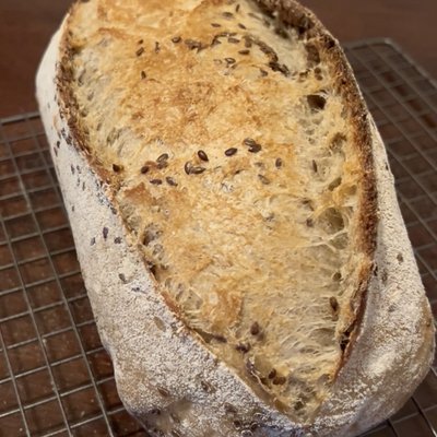 Whole Wheat And Flax Seed Sourdough 