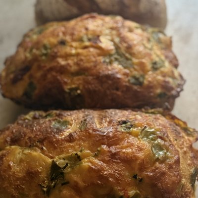 Green Chile Cheese Sourdough Sandwich Loaf