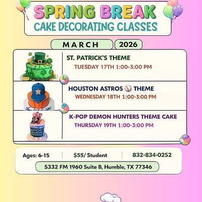  Spring Break 2026 Cake Class