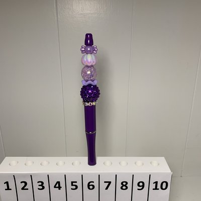 Pumpkin & Candy Beaded Pen - Purple --- To Order Please Note The Number That Corresponds To The Pen(s) You Would Like To Purchase 