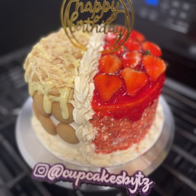 1/2 Banana Pudding-1/2 Strawberry Crunch