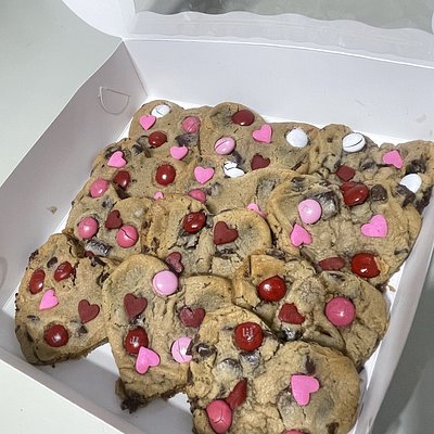 Chocolate Chunk Heart Shaped Cookies