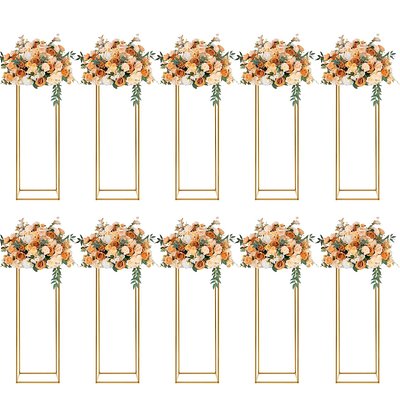5 Gold Flower Vase Set