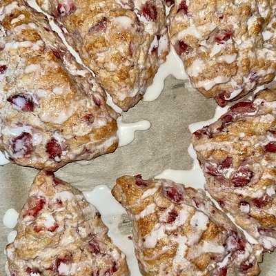 1 Large Fresh Strawberry Scone 