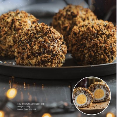 Pork, Turkey, bacon & cranberry Scotch Eggs
