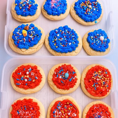 Soft Frosted Sugar Cookies -several Colors And Sprinkles Available 