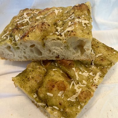 Roasted Garlic & Basil Pesto Focaccia 