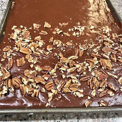Chocolate Pecan Sheet Cake