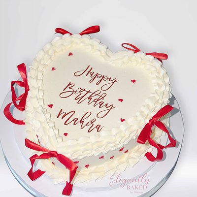 8” One Layer Heart Shape Cake
