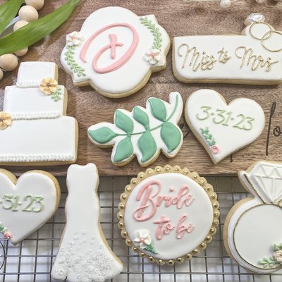 Wedding/Bridal shower Decorated Vanilla Sugar Cookies