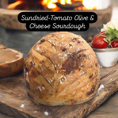 Sundried Tomato, Olive & Cheese Sourdough