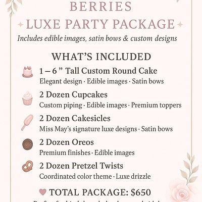 ⭐️ LUXE PACKAGE! CAKE INCLUDED 