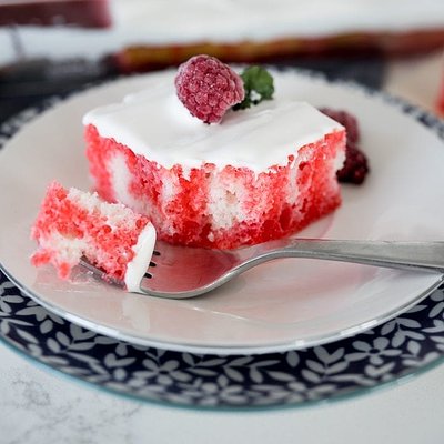 Raspberry Poke Cake