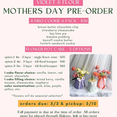 6-pack Jumbo Cookies: Mother’s Day