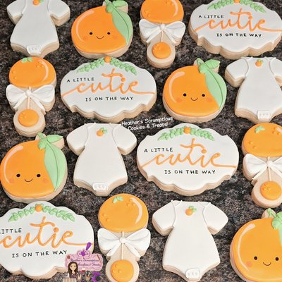 A Little Cutie Is On The Way Baby Sugar Cookies