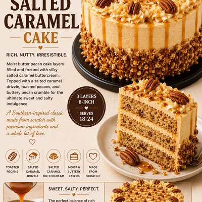Butter Pecan Salted Caramel Cake