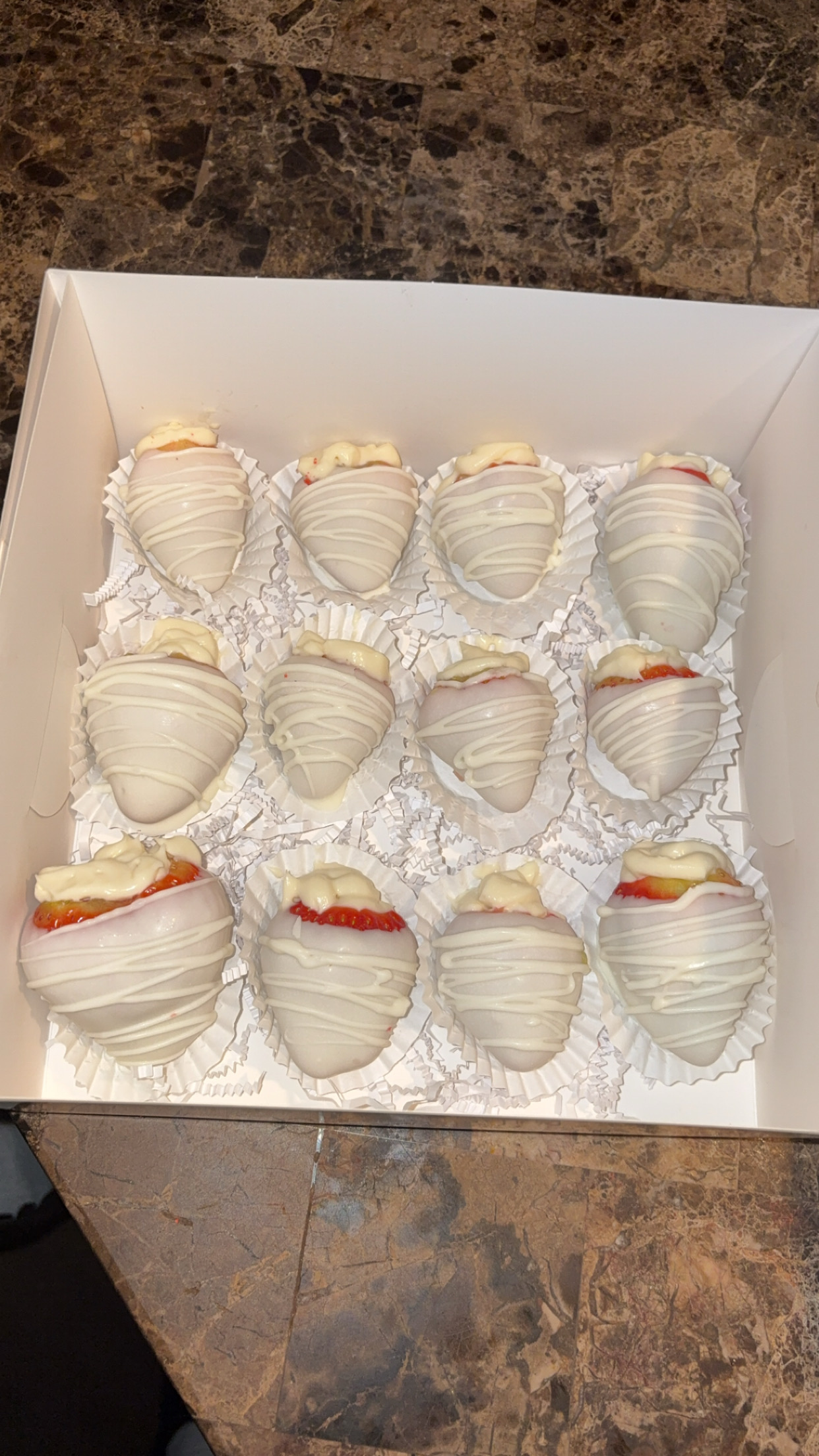 White chocolate covered cheesecake strawberries 