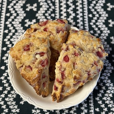 Strawberries And Cream Sourdough Scones