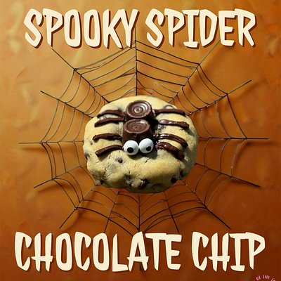 Half Dozen Spooky Spider Chocolate Chip Cookies