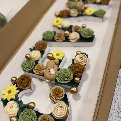 Floral Number/Letter Cupcake Box