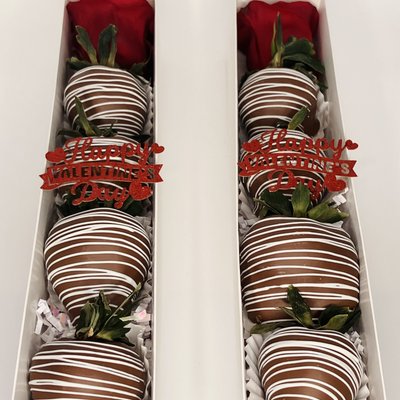 4 Strawberries W/ Rose