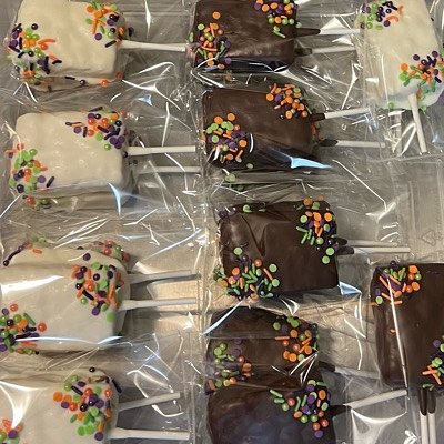Chocolate Covered Rice Crispy Pops
