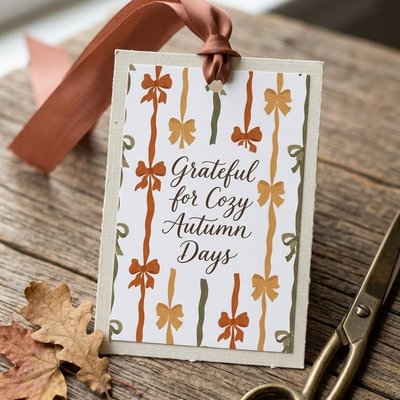 Fall Ribbon Tags - 10 Tags