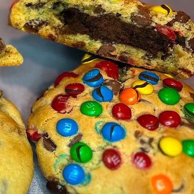 Brownie Stuffed Chocolate Candy Cookie
