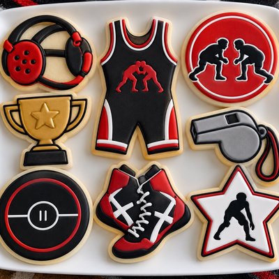 Wrestling Team Party Set Sugar Cookie