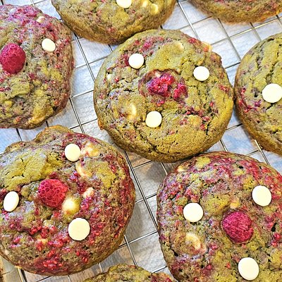 Matcha Raspberry Cookie- Half Dozen 