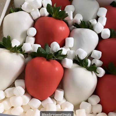 (12) chocolate covered strawberries.