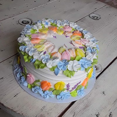 'romantic FLOWERS' Cake