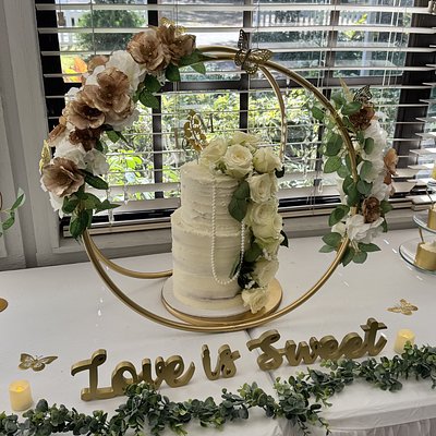 2 Tiered Cake 6” 3-layer + 8” 3-layer (Serves 40-46)