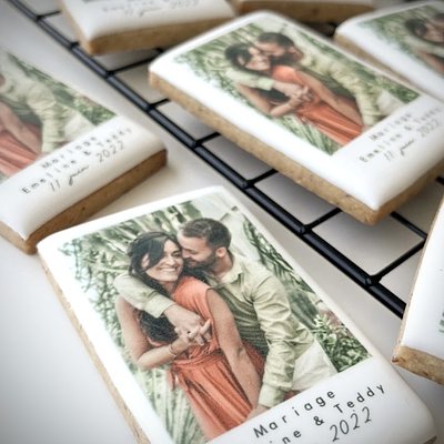 *CUSTOM* Photo and Designed Wedding Sugar Cookies - 1 Dozen