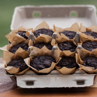 Dozen Mini Sourdough Dark Chocolate Zucchini Muffins