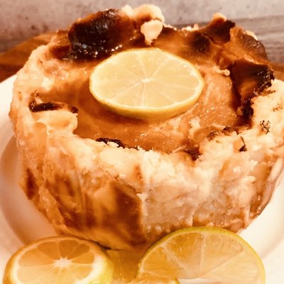 LEMON-LIME “BURNT” BASQUE CHEESECAKE 