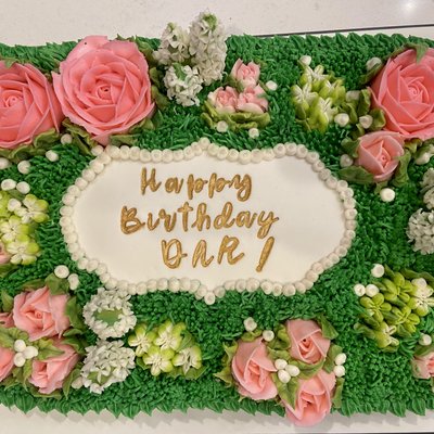 Garden Party - single layer 1/4 Sheet cake 