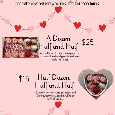 Chocolate Covered Strawberries & Cakepop Box 