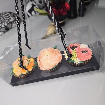3ct Cupcake Clear Box 