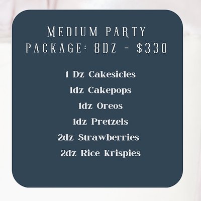 Medium Party Package -8 Dozen