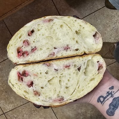 Strawberries 'n Cream Sourdough Boule Loaf